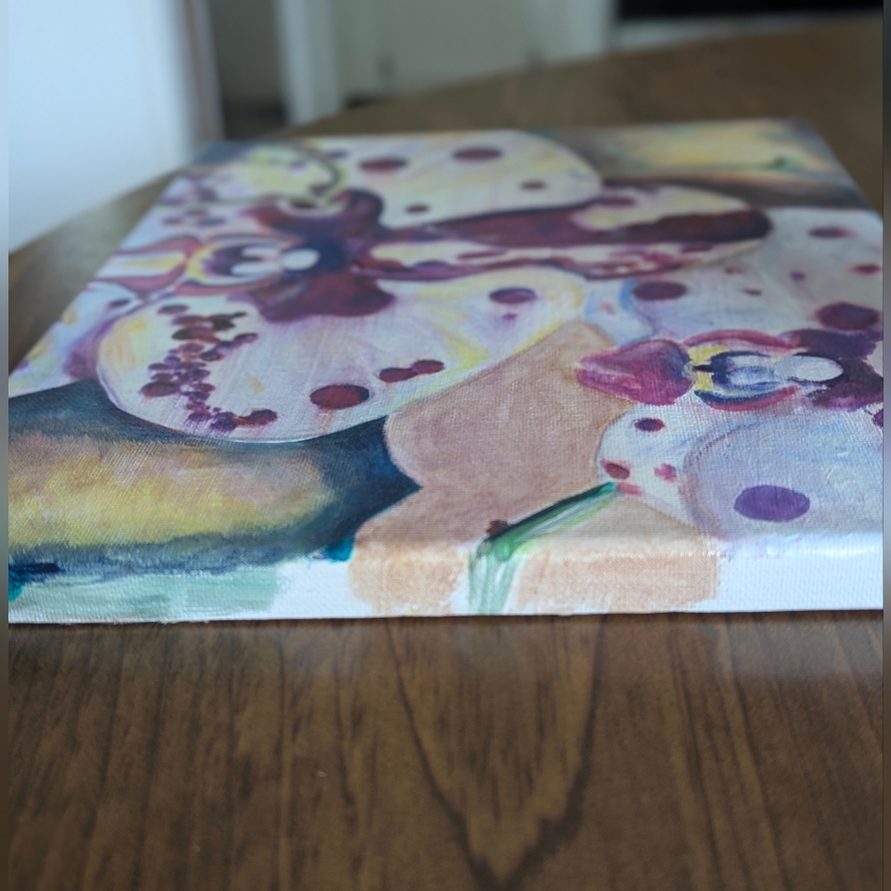 Orchid Painting-Original Artwork 11x14 Acrylic - Picture 2 of 4
